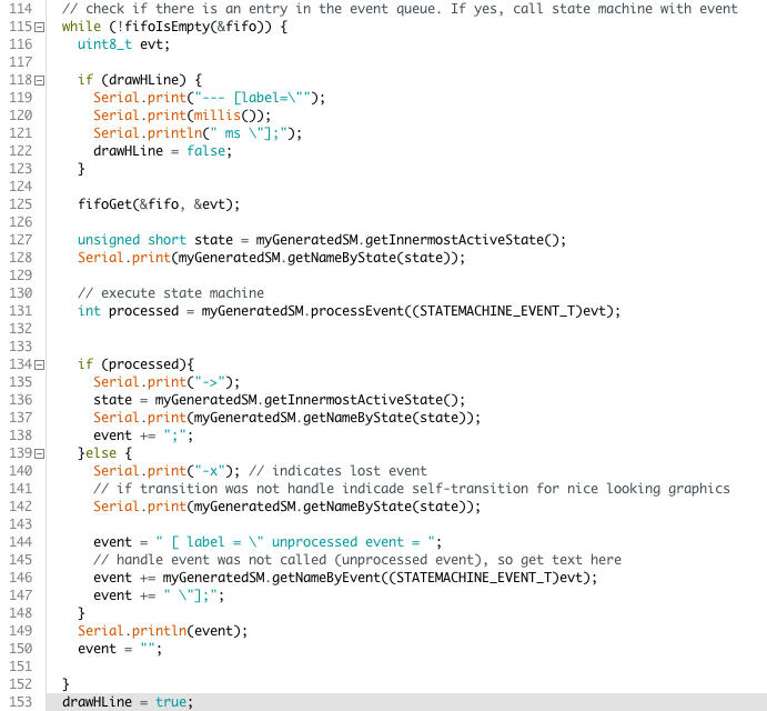 Code generating Mscgen input