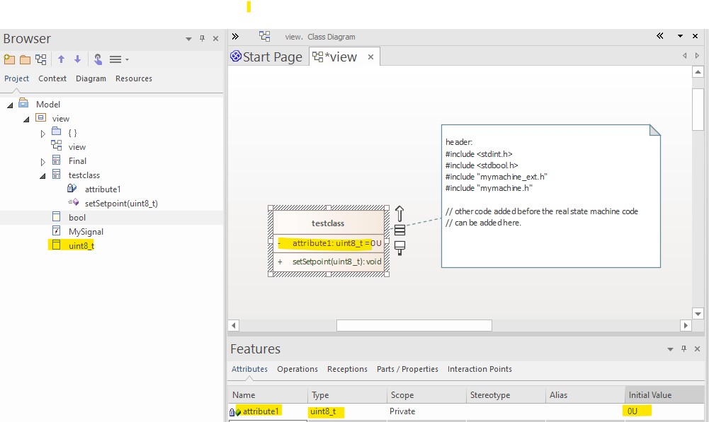 Adding attributes and operations in Enterprise Architect